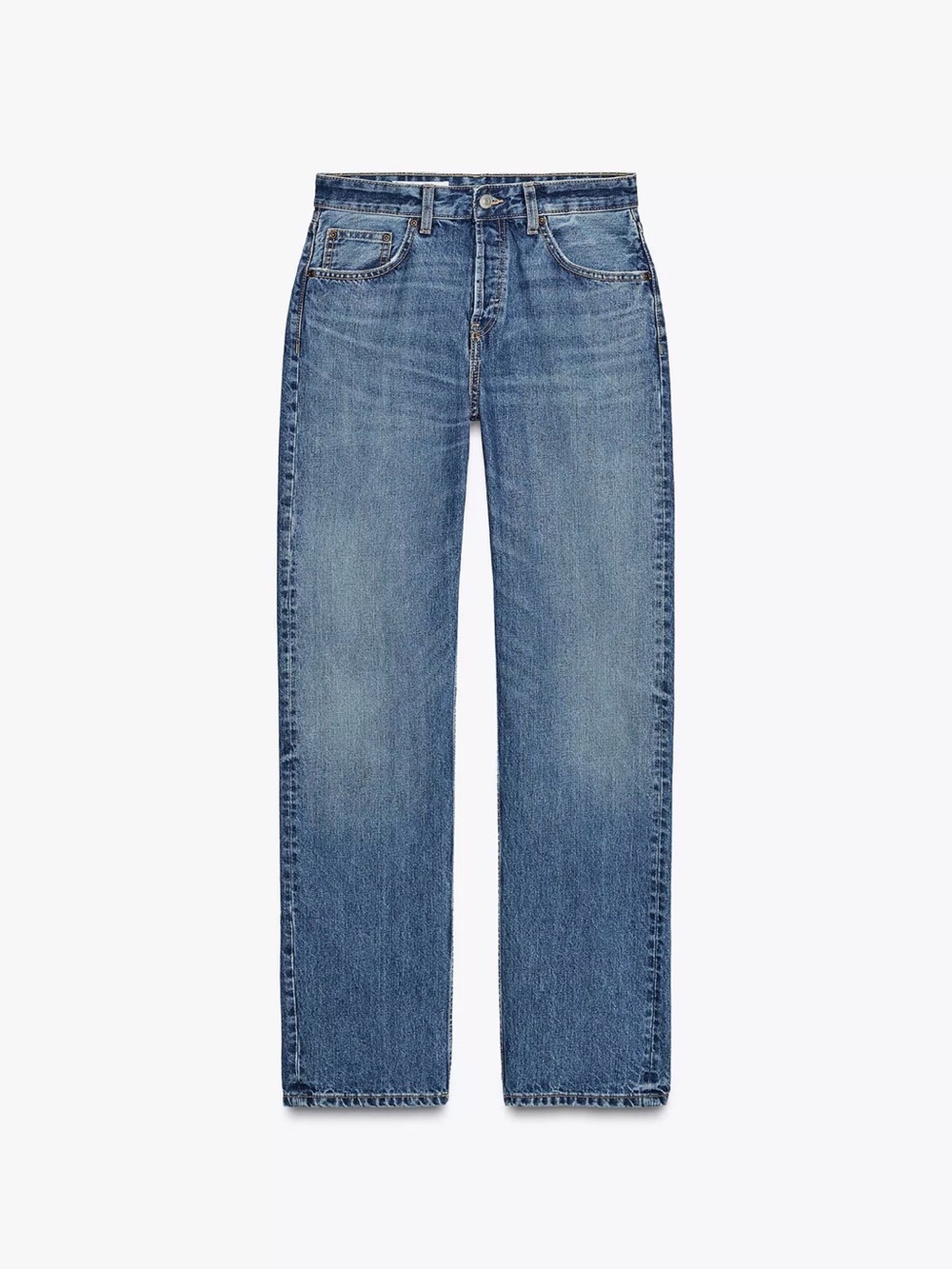 Zara Classic Straight-Leg Women's Jeans in Light Blue